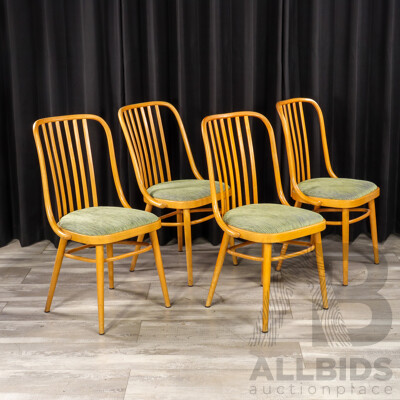 Set of Four Czechoslovakian Bentwood Dining Chairs
