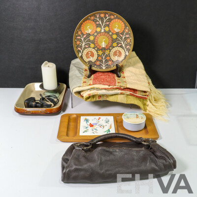 Collection of Sundries Including  Charcuterie Board, Trinket Box, Microscope Eyepiece Camera and More