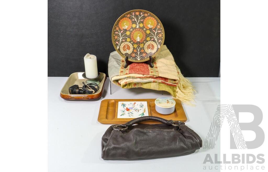 Collection of Sundries Including  Charcuterie Board, Trinket Box, Microscope Eyepiece Camera and More