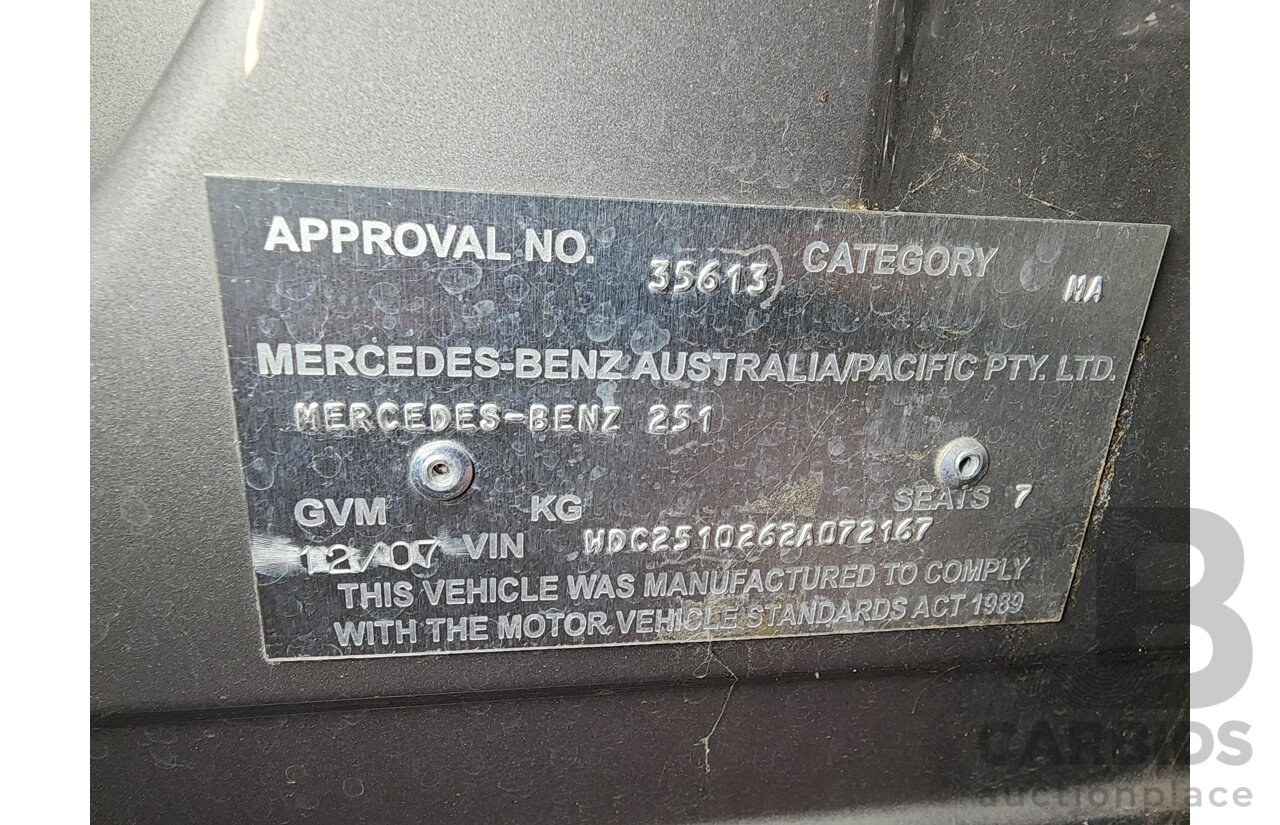 12/2007 Mercedes-Benz R 280 CDI (rwd) 251 MY08 4d Wagon Silver 3.0L