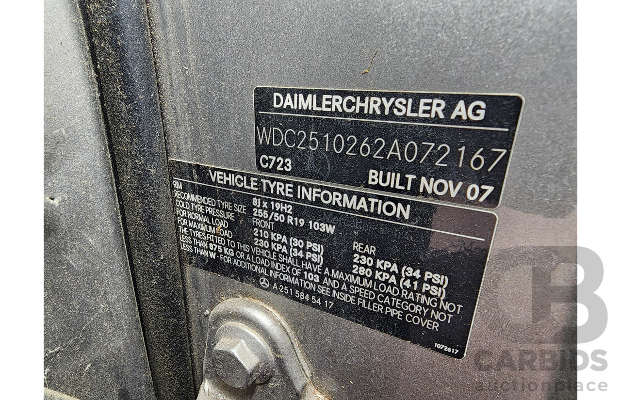 12/2007 Mercedes-Benz R 280 CDI (rwd) 251 MY08 4d Wagon Silver 3.0L