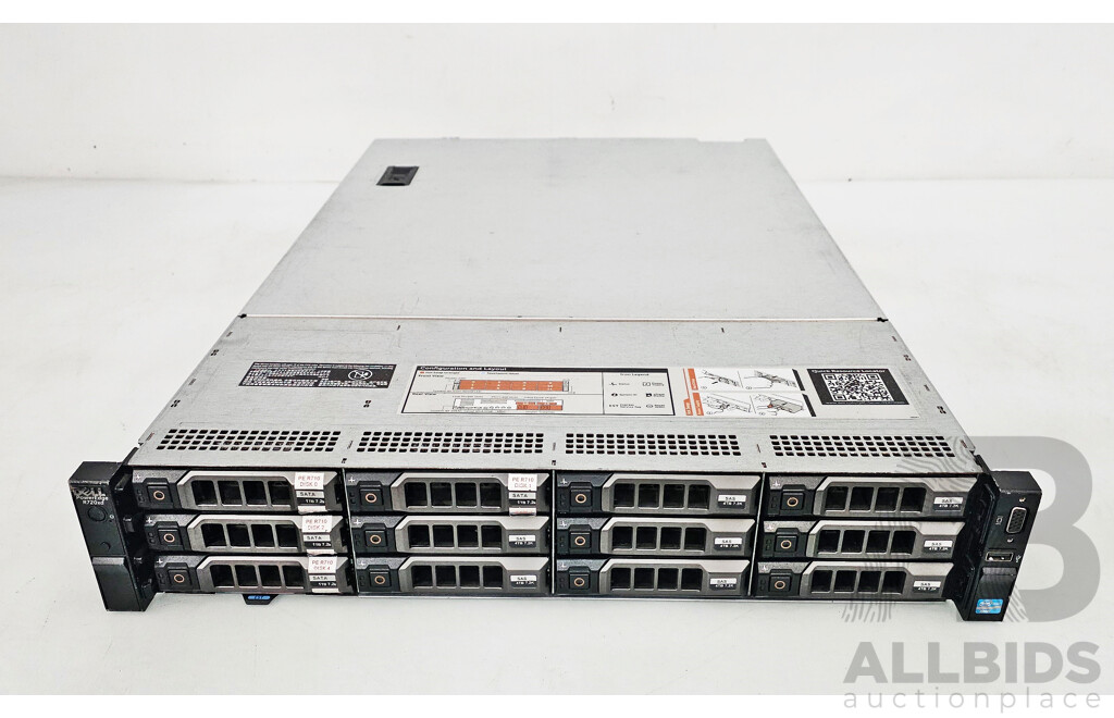 Dell PowerEdge R720xd Dual Intel Xeon (E5-2690 V2) 3.00GHz-3.60GHz 10-Core CPU 2RU Server W/ 34TB Storage & 96GB DDR3