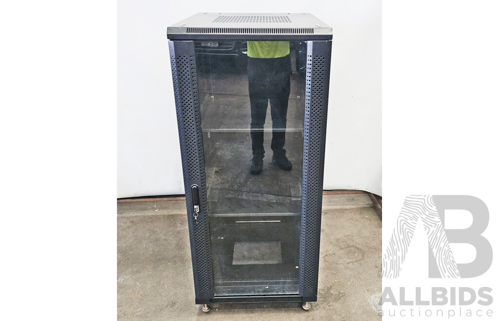 Wheeled 27 RU Server Rack W/ Keys
