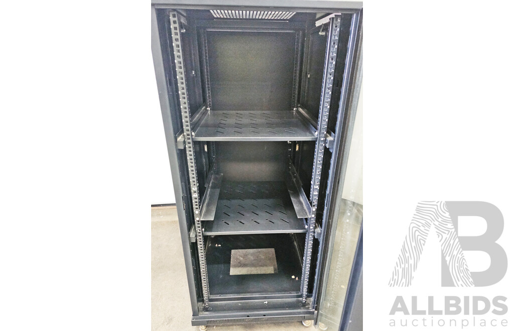 Wheeled 27 RU Server Rack W/ Keys