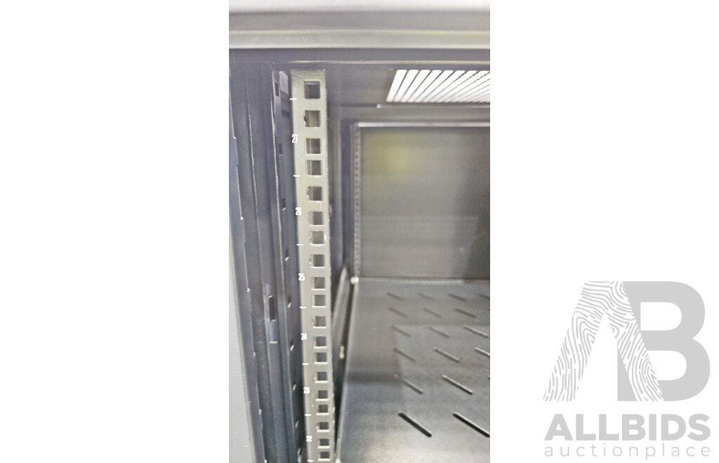 Wheeled 27 RU Server Rack W/ Keys