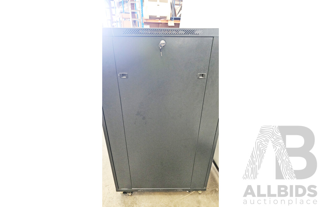 Wheeled 27 RU Server Rack W/ Keys