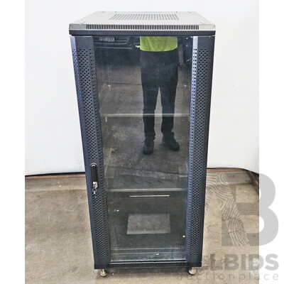 Wheeled 27 RU Server Rack W/ Keys