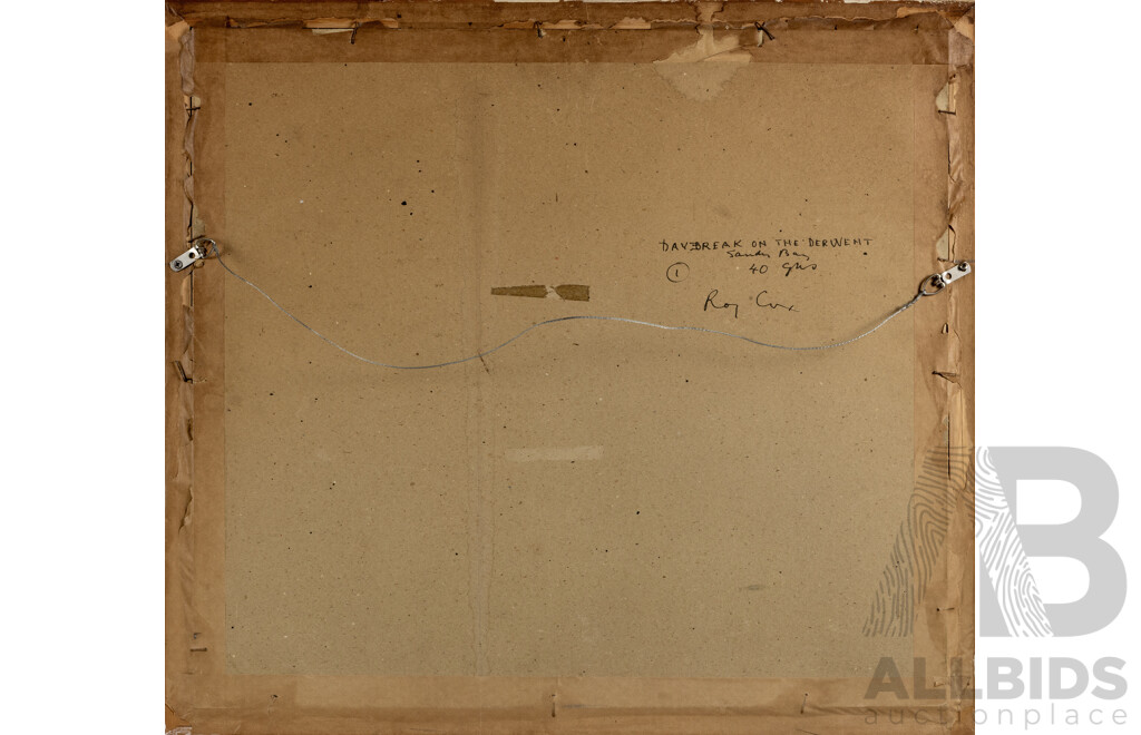 Roy Cox (20th Century, Australian, 1903-1976), Daybreak on the Derwent, Sandy Bay, Original Vintage Watercolour, 61 X 77 Cm (Frame)