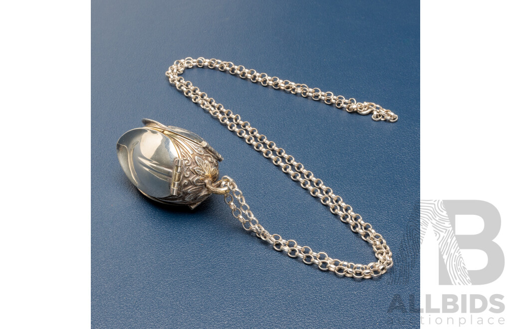 Limited Edition Sterling Silver Gilt Form Pendant Watch - 66.15gms