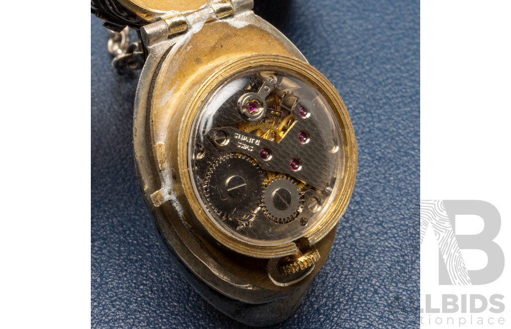 Limited Edition Sterling Silver Gilt Form Pendant Watch - 66.15gms