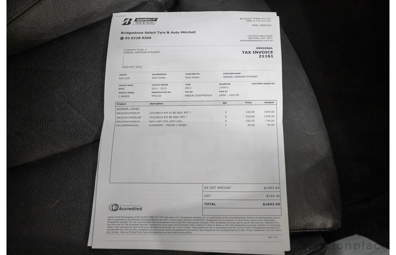 9/2013 BMW 318d M Sport Package F31 4D Wagon Alpin White Turbo Diesel 2.0L