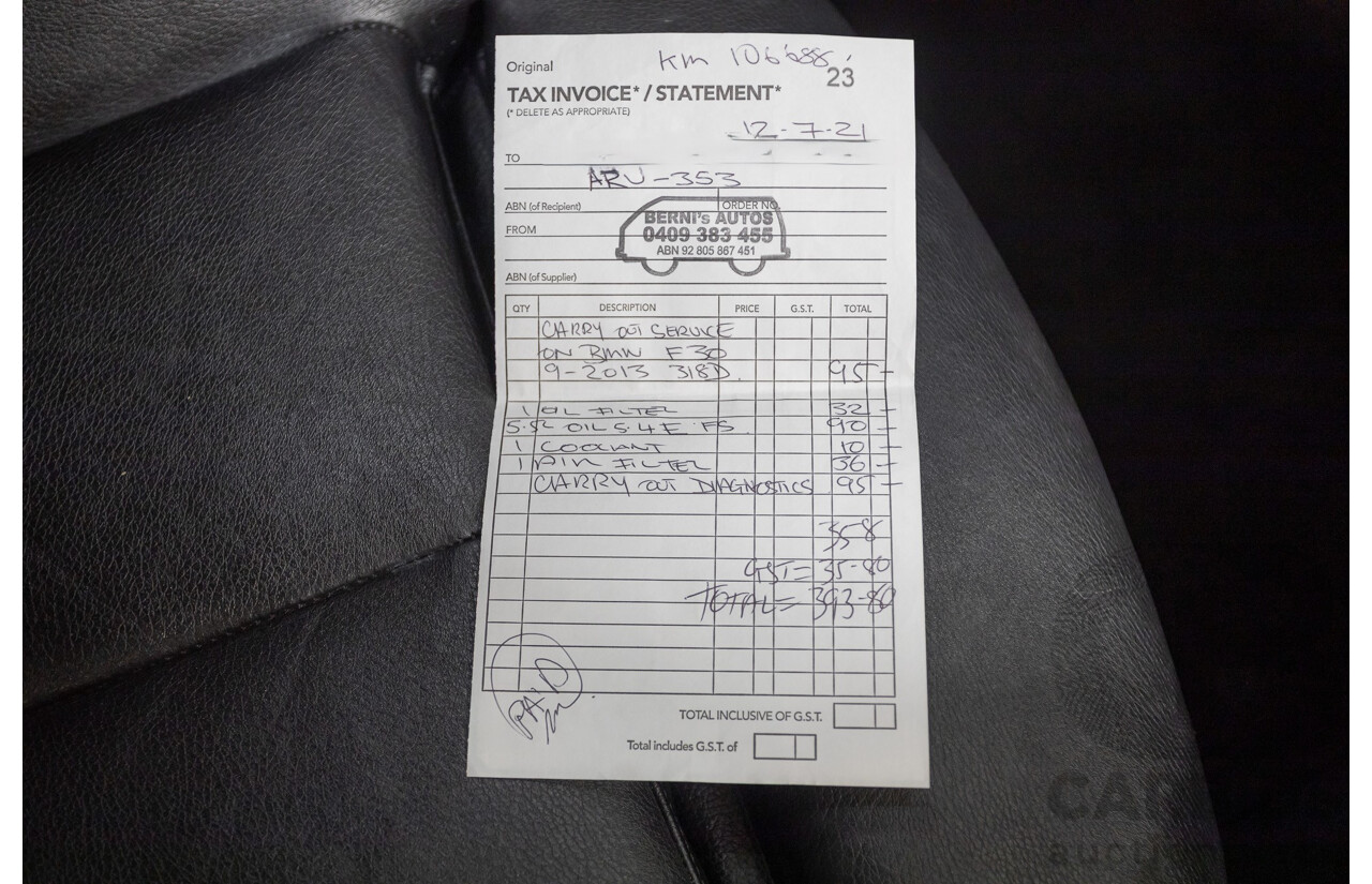 9/2013 BMW 318d M Sport Package F31 4D Wagon Alpin White Turbo Diesel 2.0L