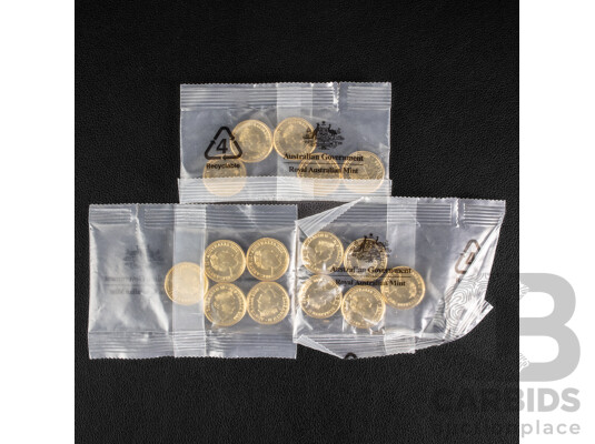 Fifteen Australian RAM UNC Commemorative Two Dollar Coins Including 2021 Indigenous Military Service, 2020 Firefighters, 2022 Frontline Workers