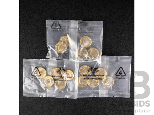 Fifteen Australian RAM UNC Commemorative Two Dollar Coins Including 2021 Indigenous Military Service and 2022 Seventy Fifth Anniversary of Peacekeeping, Seventy Fifth Anniversary of End of WW2
