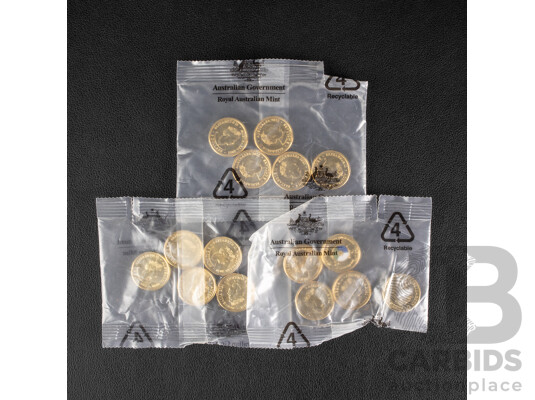 Fifteen Australian RAM UNC Commemorative Two Dollar Coins Including 2022 Seventy Fifth Anniversary of Peacekeeping and 2020 Seventy Five Years End of WW2, 2020 Firefighters