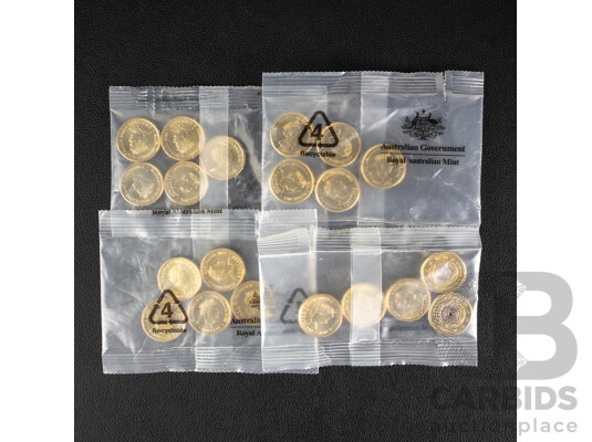 Twenty Australian RAM UNC Commemorative Two Dollar Coins Including Ten 2022 Seventy Fifth Anniversary of Peacekeeping and Ten 2021 Indigenous Military Service