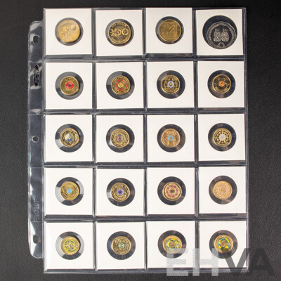 Collection of UNC Australian Commemorative Coins Including One Dollars 2024 Bluey Dollar Buck, 2020 Qantas Centenary, 2023 Matildas, Two Dollars 2018 Armistice, 2024 War Animals.........