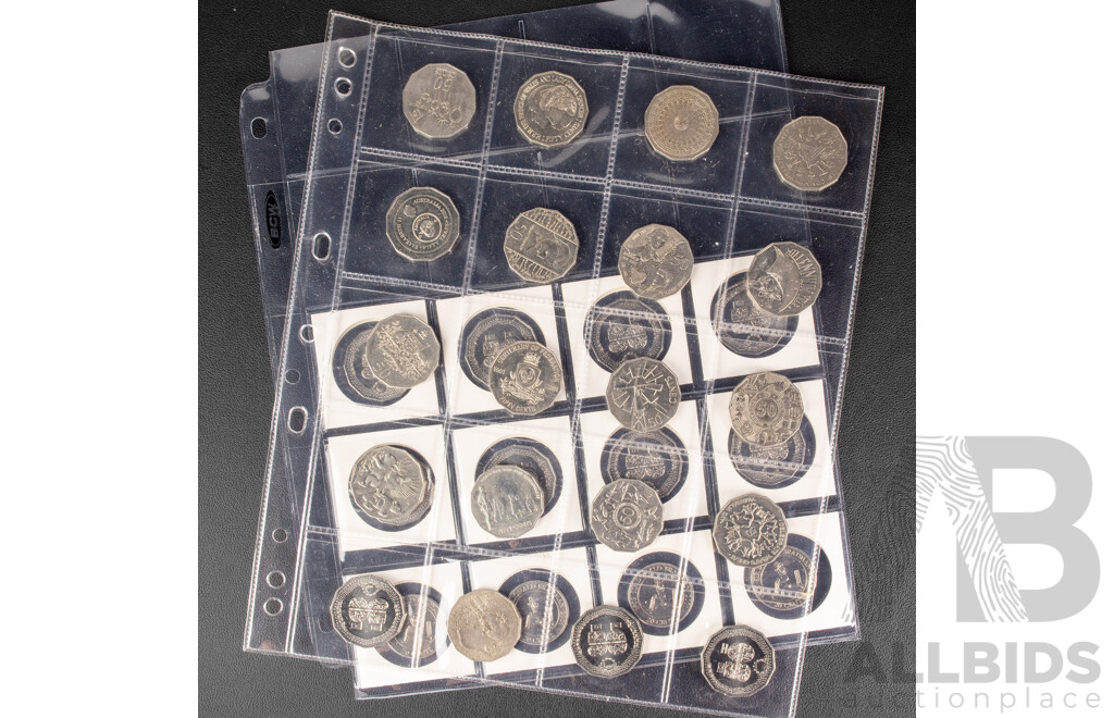 Collection of Australian Commemorative Coins Including Fifty Cents, Eleven 2024 UNC Fifty Years of NAIDOC Committee, 2001 Federation South Australia, 2016 Fifty Years Decimal Currency..........