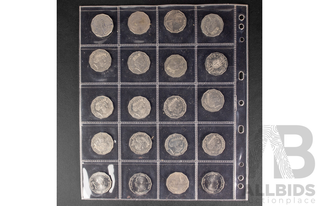 Collection of Australian Commemorative Coins Including Fifty Cents, Eleven 2024 UNC Fifty Years of NAIDOC Committee, 2001 Federation South Australia, 2016 Fifty Years Decimal Currency..........