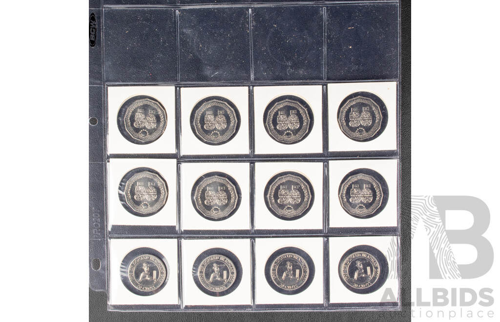 Collection of Australian Commemorative Coins Including Fifty Cents, Eleven 2024 UNC Fifty Years of NAIDOC Committee, 2001 Federation South Australia, 2016 Fifty Years Decimal Currency..........