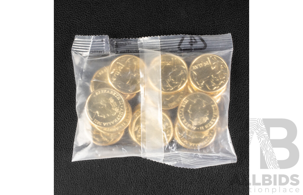 Twenty Australian RAM 2021 UNC One Dollar Coins