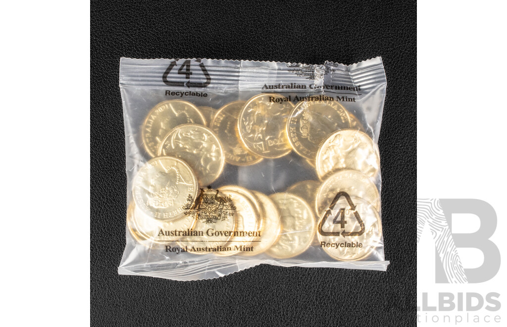 Twenty Australian RAM 2021 UNC One Dollar Coins