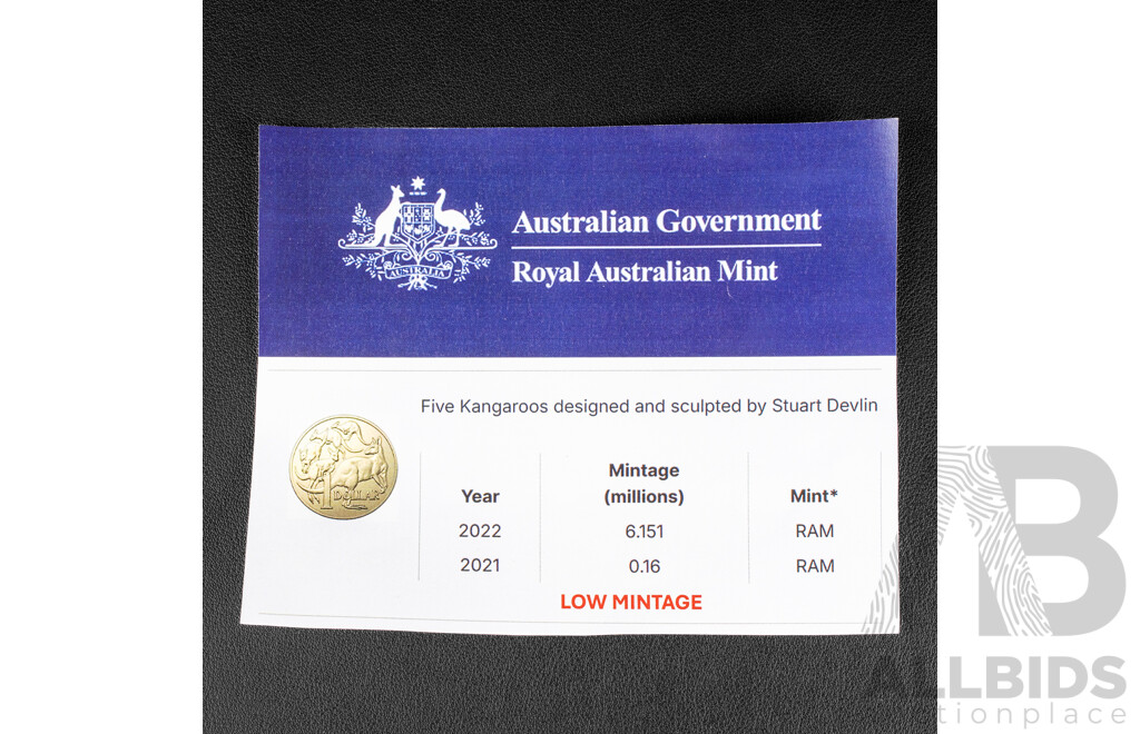 Twenty Australian RAM 2021 UNC One Dollar Coins