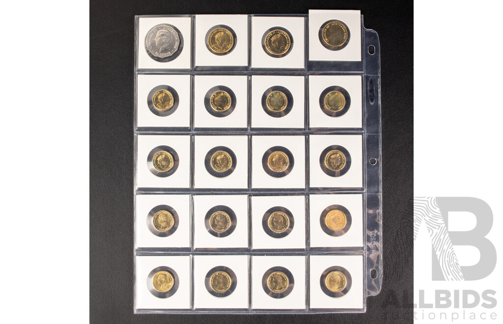 Collection of UNC Australian Commemorative Coins Including One Dollars 2024 Bluey Dollar Buck, 2020 Qantas Centenary, 2023 Matildas, Two Dollars 2018 Armistice, 2024 War Animals.........