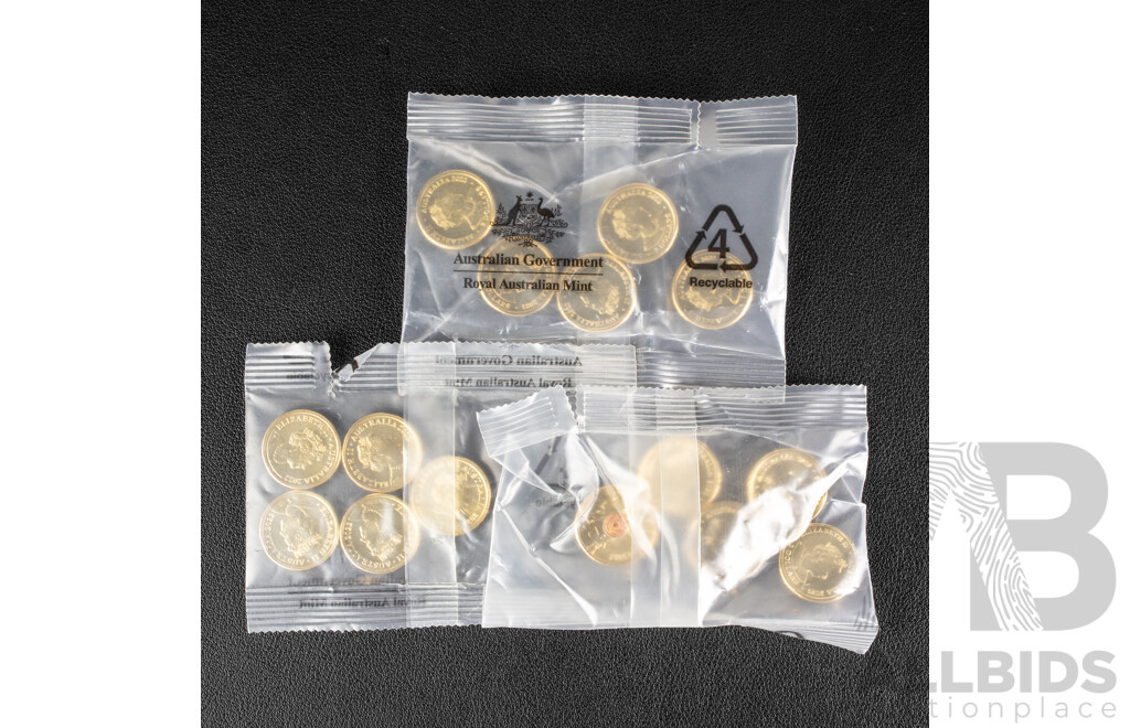 Fifteen Australian RAM UNC Commemorative Two Dollar Coins Including 2021 Ambulance Services, 2020 Firefighters, 2022 Frontline Workers