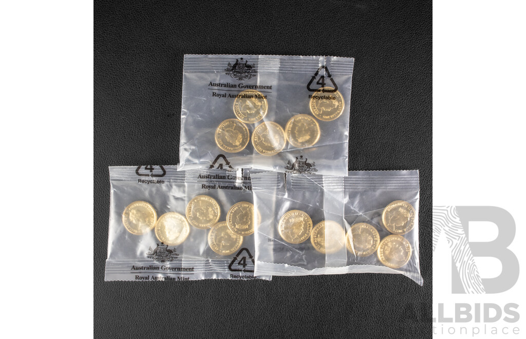Fifteen Australian RAM UNC Commemorative Two Dollar Coins Including 2021 Ambulance Services, 2020 Firefighters, 2022 Frontline Workers