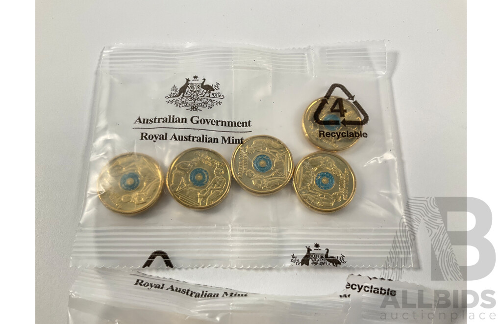 Fifteen Australian RAM UNC Commemorative Two Dollar Coins Including 2021 Ambulance Services, 2020 Firefighters, 2022 Frontline Workers