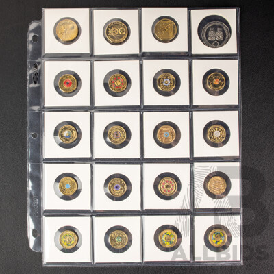 Collection of UNC Australian Commemorative Coins Including One Dollars 2024 Bluey Dollar Buck, 2020 Qantas Centenary, 2023 Matildas, Two Dollars 2018 Armistice, 2024 War Animals.........