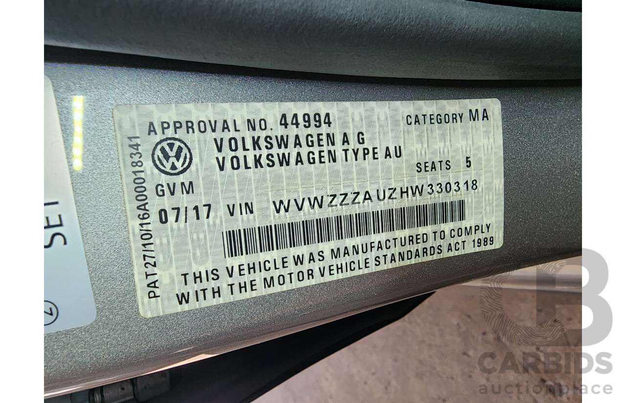 7/2017 Volkswagen Golf 110 TSI Trendline AU MY18 5d Hatchback Silver 1.4L