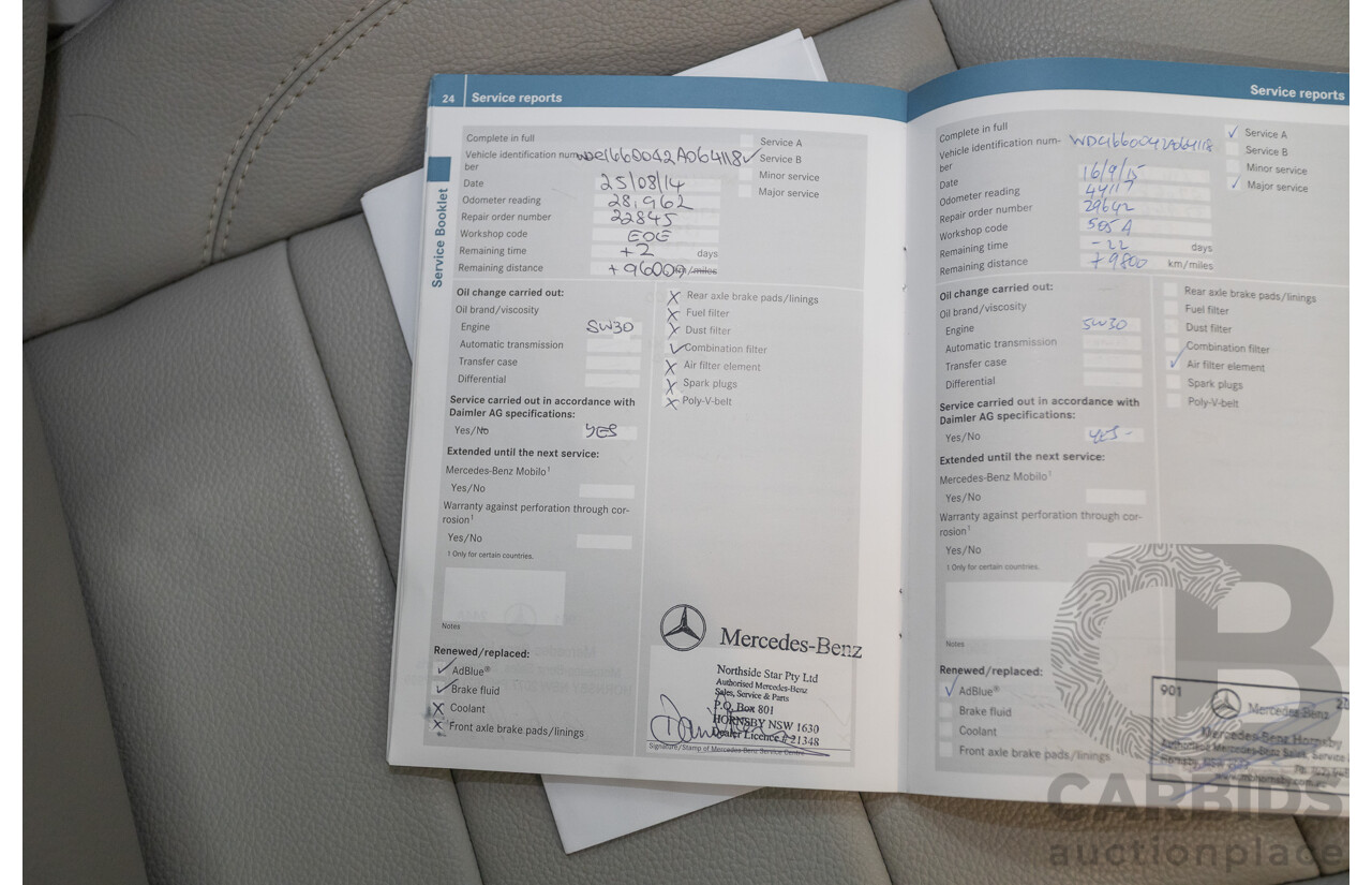 5/2012 Mercedes-Benz ML 250 CDI Bluetec (AWD) 166 4D Wagon Steel Grey Metallic Turbo Diesel 2.1L