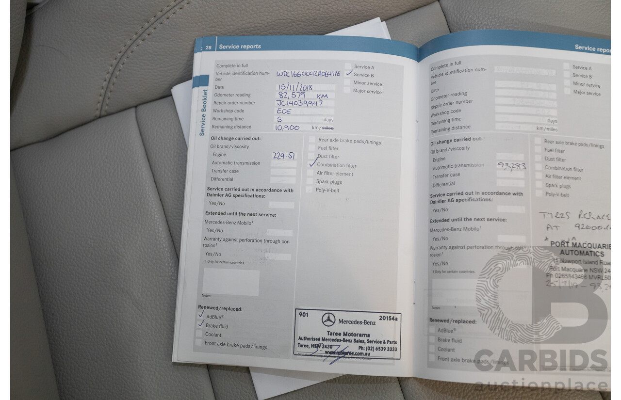 5/2012 Mercedes-Benz ML 250 CDI Bluetec (AWD) 166 4D Wagon Steel Grey Metallic Turbo Diesel 2.1L