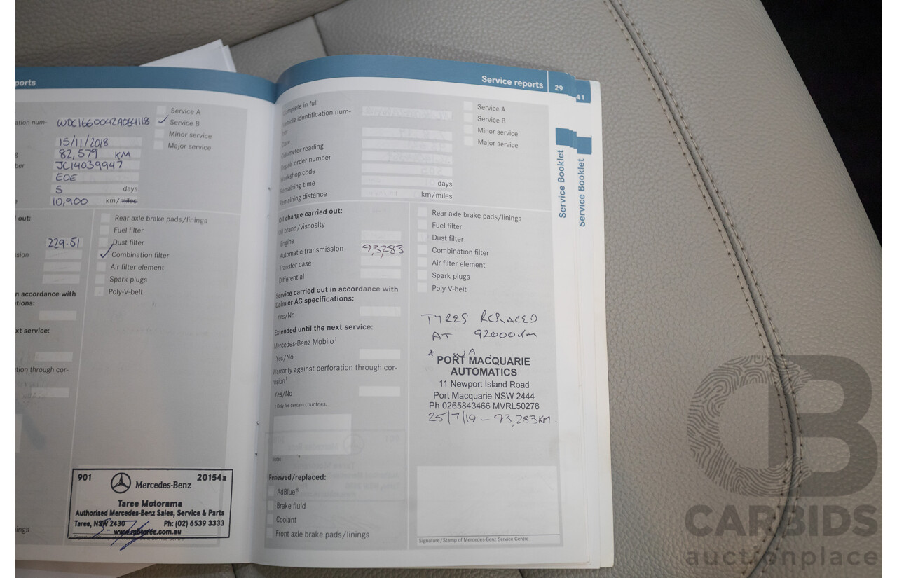 5/2012 Mercedes-Benz ML 250 CDI Bluetec (AWD) 166 4D Wagon Steel Grey Metallic Turbo Diesel 2.1L