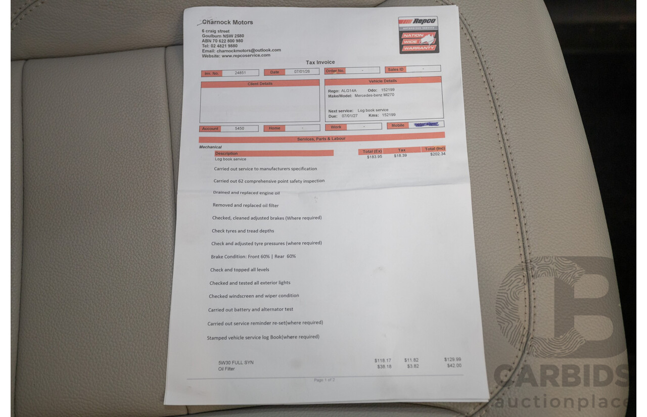 5/2012 Mercedes-Benz ML 250 CDI Bluetec (AWD) 166 4D Wagon Steel Grey Metallic Turbo Diesel 2.1L