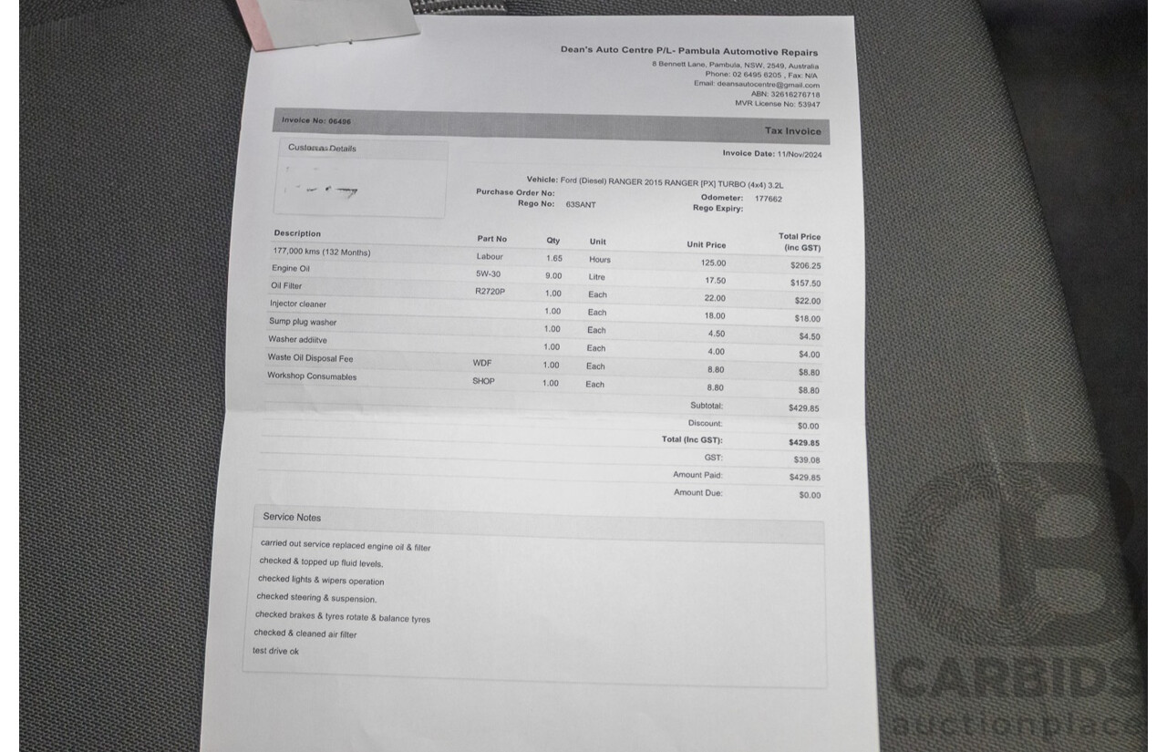 02/2015 Ford Ranger XLT 3.2 (4x4) PX Dual Cab Utility Grey Turbo Diesel 3.2L