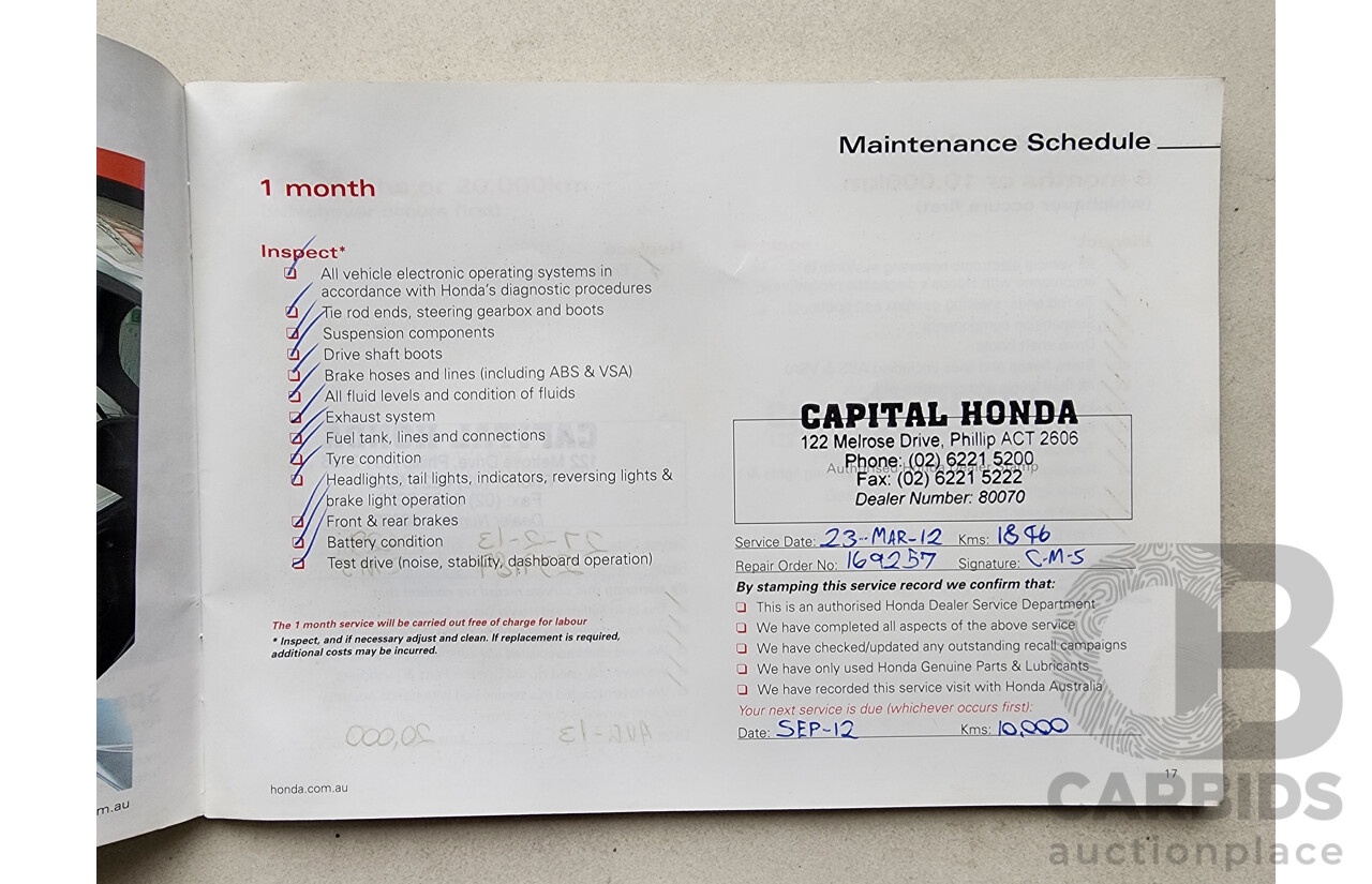 1/2012 Honda Odyssey Luxury RB MY12 4d Wagon Grey 2.4L