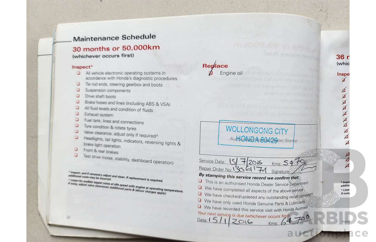 1/2012 Honda Odyssey Luxury RB MY12 4d Wagon Grey 2.4L