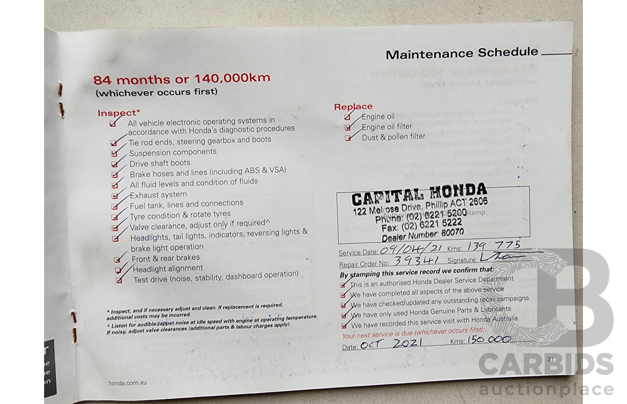 1/2012 Honda Odyssey Luxury RB MY12 4d Wagon Grey 2.4L