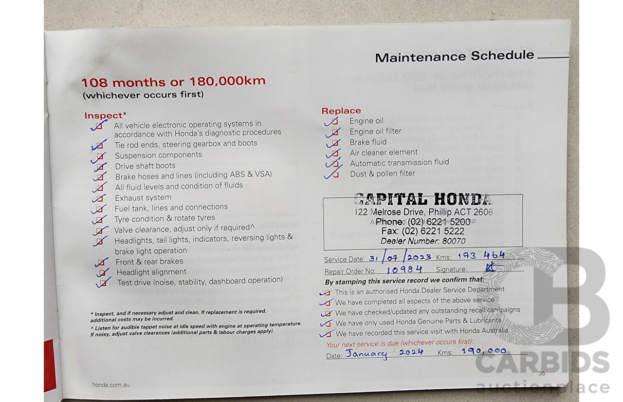 1/2012 Honda Odyssey Luxury RB MY12 4d Wagon Grey 2.4L
