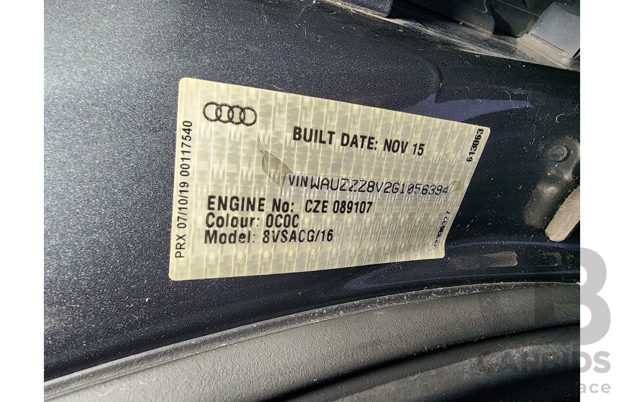 1/2016 Audi A3 1.4 TFSI Attraction COD 8V MY16 4d Sedan Grey 1.4L