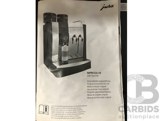 1663307 · Jura Impressa X9 Commercial Coffee Machine