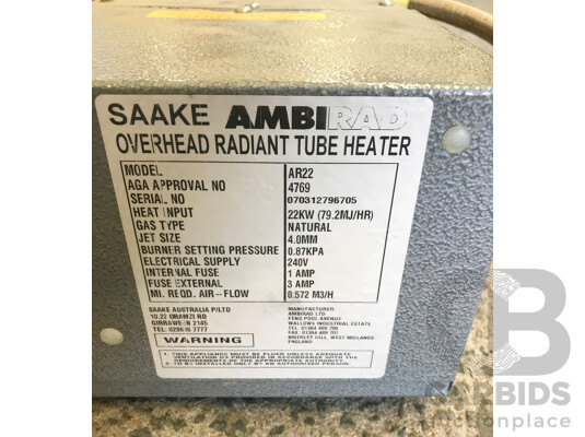 1663313 · Ambirad (AR22) Overhead Radiant Tube Heater