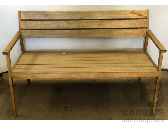 1663316 · Hardwood Outdoor Bench Seats - Lot of Two