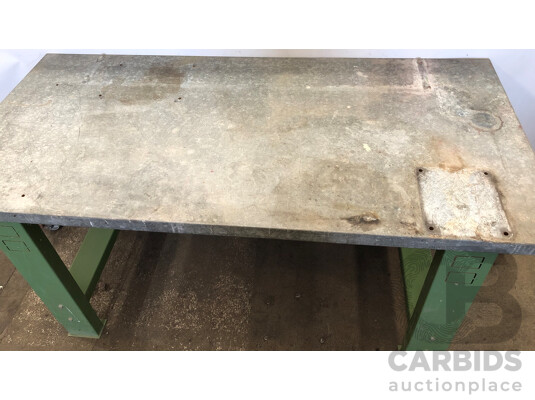 1663343 · Custom Built Metal Workbench and Three Saw Horses