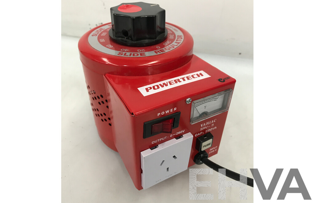 Powertech Variac SRV-5 Variable Laboratory Autotransformer
