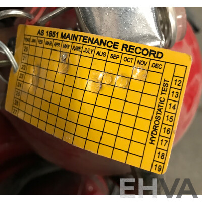 Pallet Lot of 360 Degree Fire Extinguishers with Fire Extinguisher Case