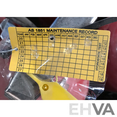 Pallet Lot of 360 Degree Fire Extinguishers with Fire Extinguisher Case